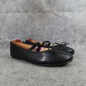 Wonder Nation Shoes Kids 4 Ballet Flats Bow Black Foot Strap Classic Girls Dress